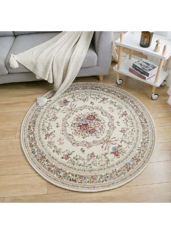 FridayIn European-style Round Jacquard Rug Carpet Suitable for Home décor in Bedrooms Bedside Tables Chairs - Image 3