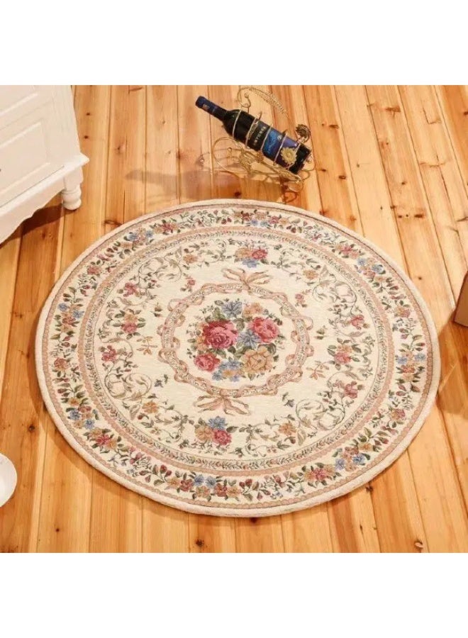 FridayIn European-style Round Jacquard Rug Carpet Suitable for Home décor in Bedrooms Bedside Tables Chairs - Image 2