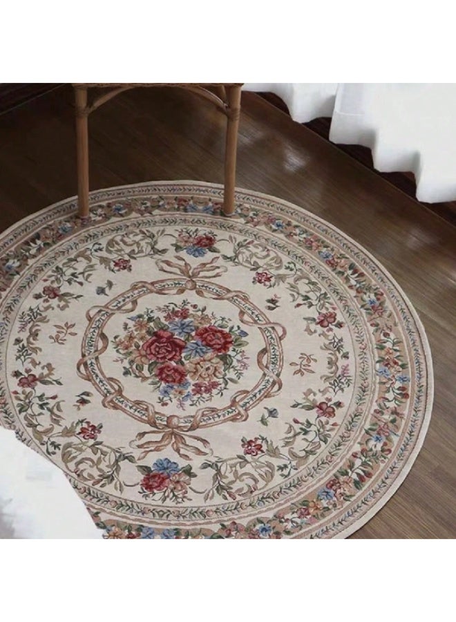 FridayIn European-style Round Jacquard Rug Carpet Suitable for Home décor in Bedrooms Bedside Tables Chairs - Image 1