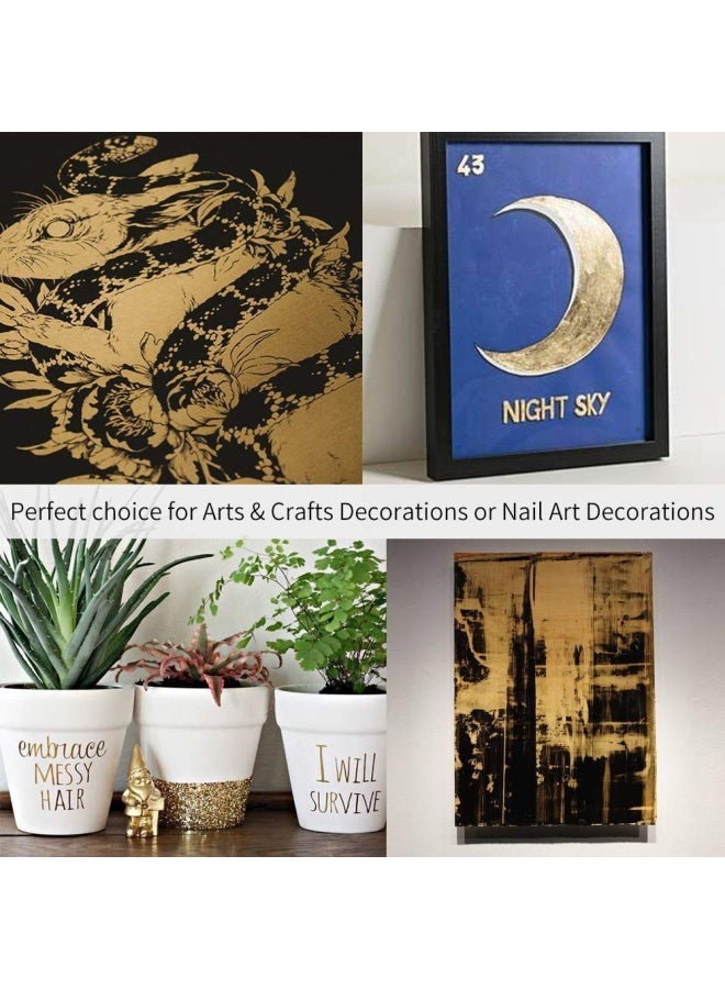 kinno 12 Colors Imitation Gold Foil Sheets Multi-Color Gold Leaf Paper - 600 Pieces For Arts Decoration Handcrafts Gilding Furniture Nails Paintings Slime Wall Line Diy 3.15 By 3.35 Inches - Image 5
