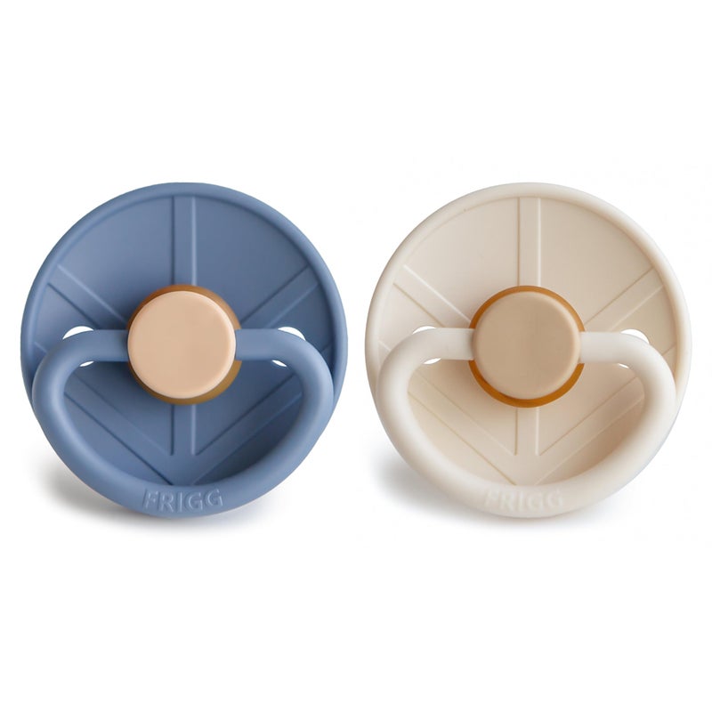 FRIGG Little Viking Natural Rubber Baby Pacifier 2-Pack | Made in Denmark | BPA-Free (Ocean View/Cream, 6-18 Months) - Image 2