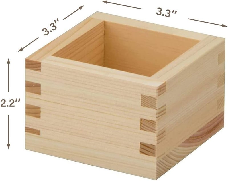 TIKUSAN Wooden Sake Cups Masu Japanese Hinoki Wood Sake Box Made in Japan (6.1 fl oz(1go)) - Image 4