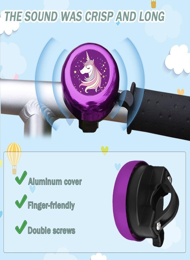 Vortika Kids Bike Bell with 2 Pcs Bike Streamers for Girls, Cute Children's Bicycle Accessories（Unicorn Bell+Tassels） - Image 2