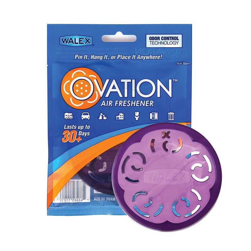 Walex Ovation Portable Air Freshener Discs, Solid Odor Control Deodorizer for Toilets, RV Trailers, Boats, Cars, OVAFLAV1, Lavender, Pack of 1 - Image 2