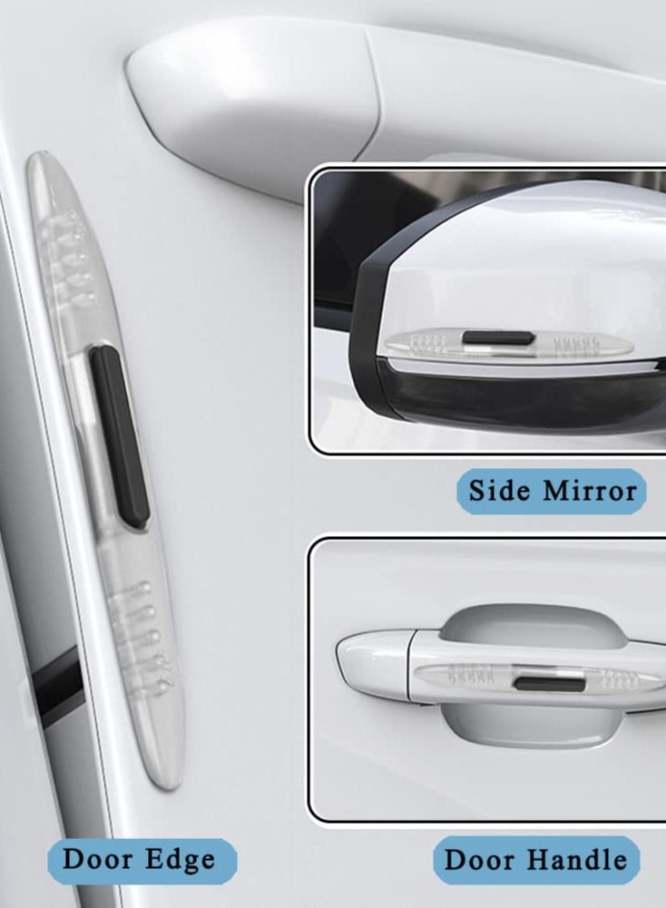 Excefore Clear Car Door Side Guards, Silicone Anti-Collision Anti-Scratch Protectors for Rearview Mirror, Door, and Bumper, Set of 4  - Image 5