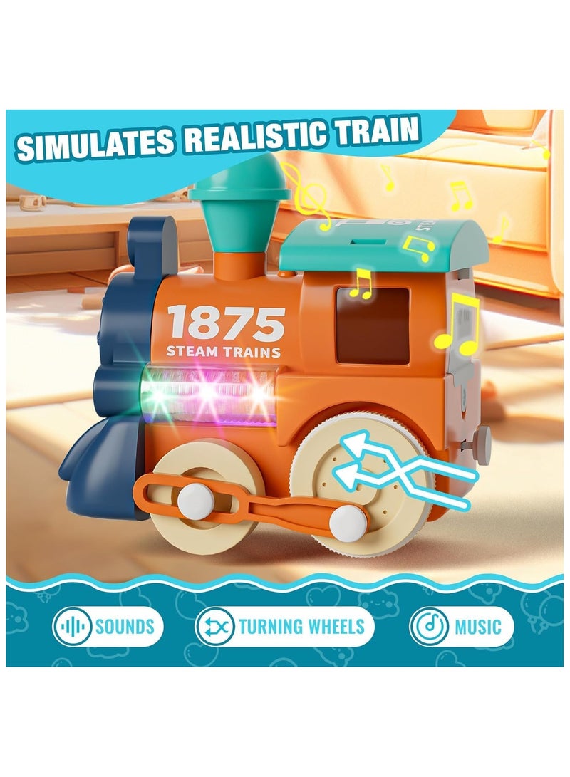 Soofam Train Set for Toddlers, Magnetic Train Toys for Toddlers 3+ Electric Train Set with Train Tracks Accessories Battery Operated, 4pcs Trucks Toy Train for Boys and Girls - Image 4