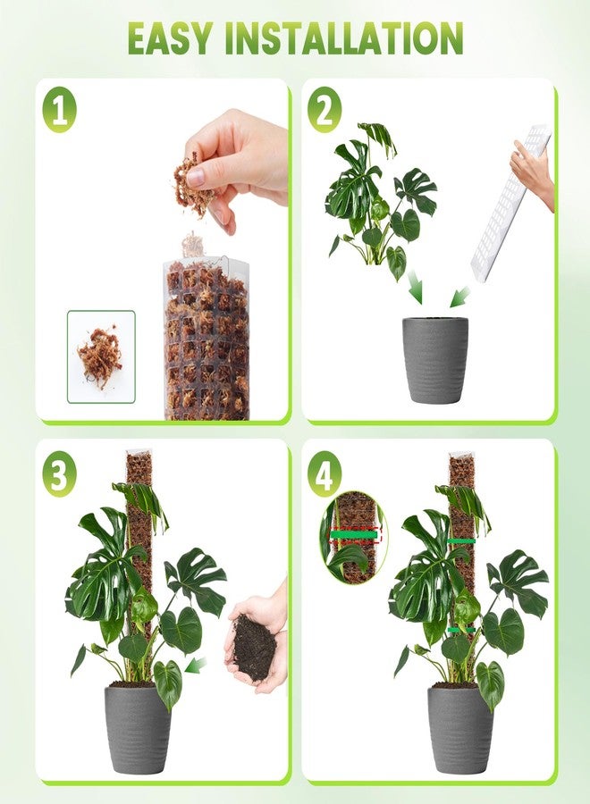EOX 24 Inch 8 Pcs Plastic Moss Pole for Plants Monstera, Climbing Plants, Plant Support for Indoor Plants Work with Sphagnum Moss - Image 5