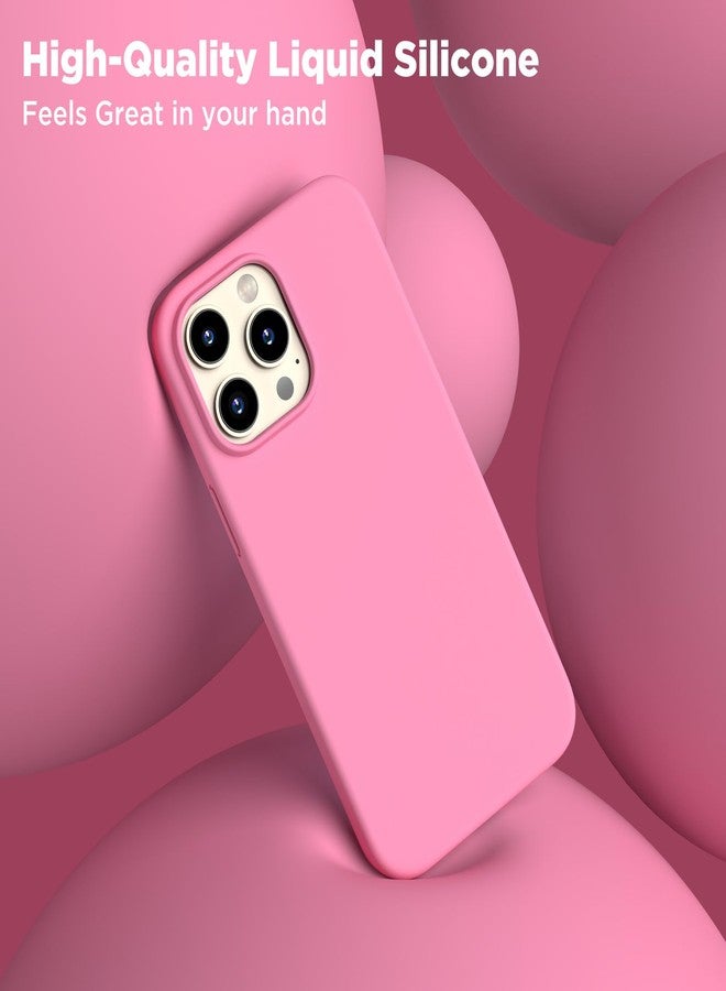 جراب COFFKER مصمم خصيصًا لهاتف iPhone 13 Pro، جراب من السيليكون السائل مع [2 واقي شاشة]، [حماية عسكرية مقاومة للصدمات] جراب هاتف نحيف ورفيع مع بطانة من الألياف الدقيقة، مقاس 6.1 بوصة، لون وردي فاتح - Image 4