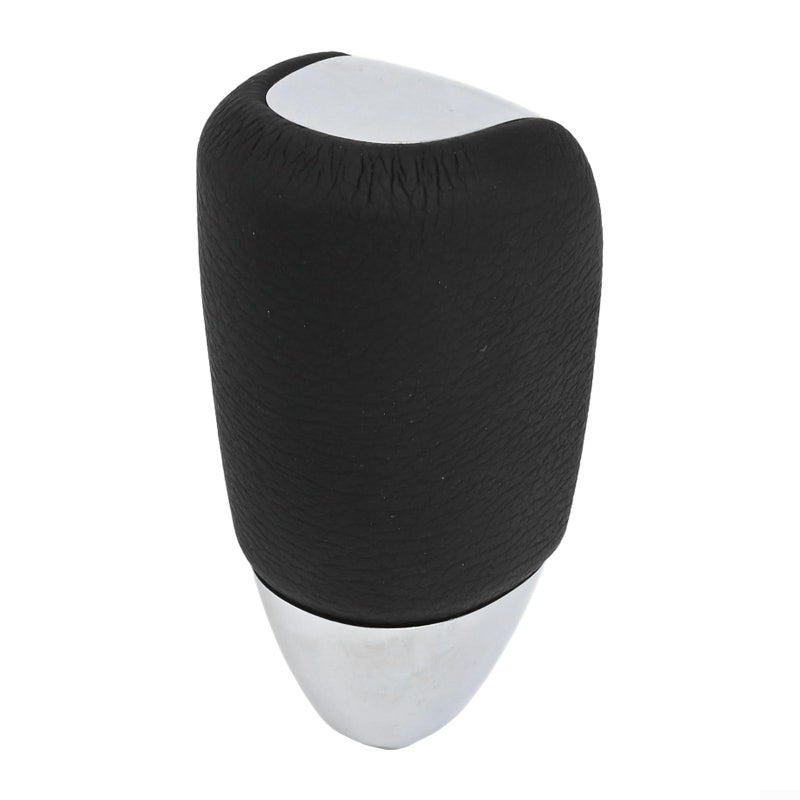 Automatic Transmission Shift Knob ABS Leather Black Chrome Ergonomic Easy Install - Image 3