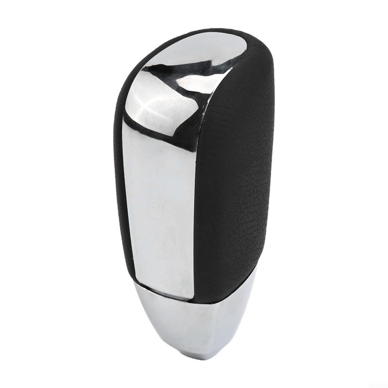 Automatic Transmission Shift Knob ABS Leather Black Chrome Ergonomic Easy Install - Image 2