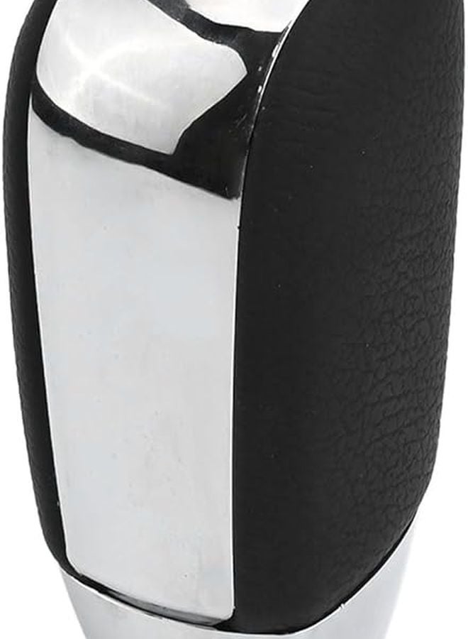 Automatic Transmission Shift Knob ABS Leather Black Chrome Ergonomic Easy Install - Image 1