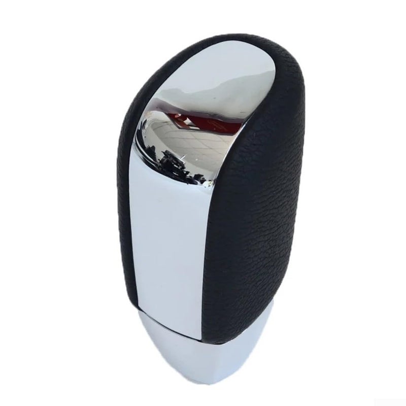 Automatic Transmission Shift Knob ABS Leather Black Chrome Ergonomic Easy Install - Image 4