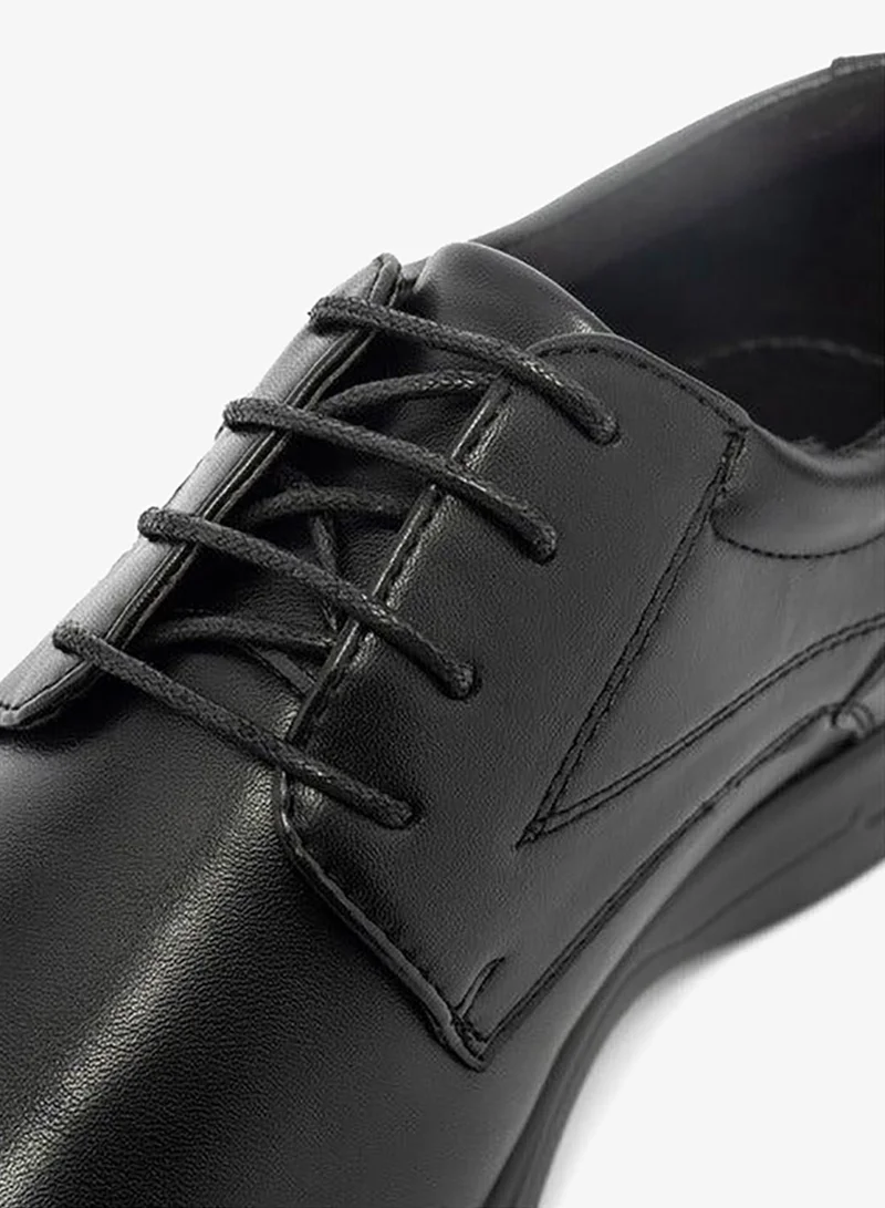 LBL by Shoexpress BLACK Solid Lace-Up Derby Shoes for Men | Best Price UAE