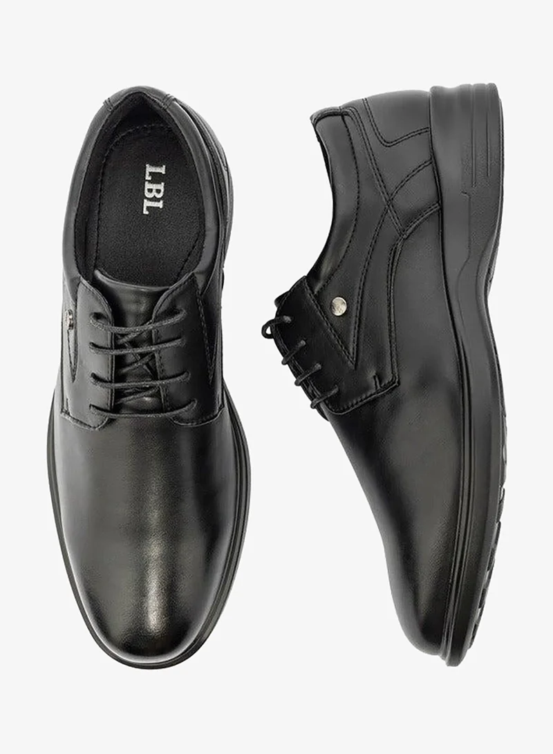 LBL by Shoexpress BLACK Solid Lace-Up Derby Shoes for Men | Best Price UAE