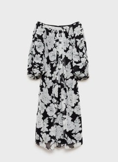 MANGO Strapless Floral Dress  - Image 5