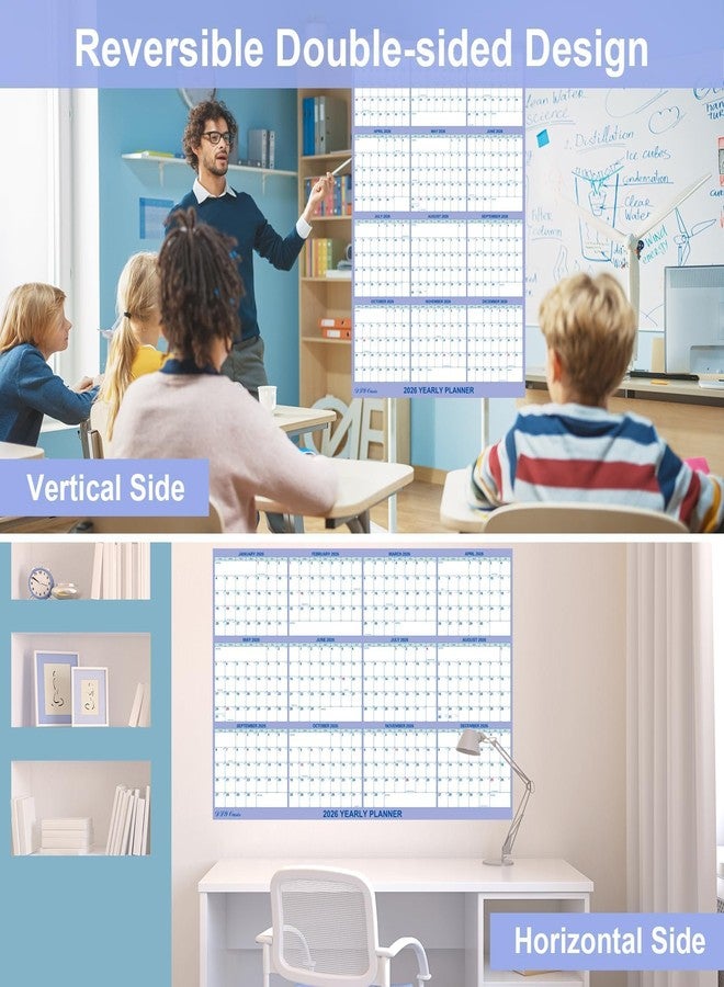 DLY Oasis 24" x 36" 2026 Wall Calendar, Folded Wet & Dry Erase Wall Calendar 12 Month, Yearly Laminated Wall Calendars, Reversible Annual Planner, Horizontal/Vertical, with Julian Dates - Image 3