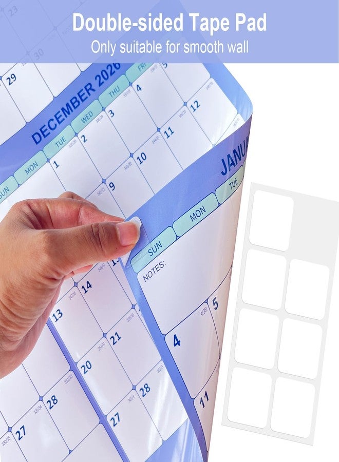 DLY Oasis 24" x 36" 2026 Wall Calendar, Folded Wet & Dry Erase Wall Calendar 12 Month, Yearly Laminated Wall Calendars, Reversible Annual Planner, Horizontal/Vertical, with Julian Dates - Image 5