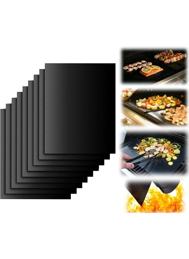 DUNISO 7 Pcs Grill Mat,100% Non-Stick BBQ Grill Mats Baking Mats, PFOA Free, Heavy Duty, Reusable and Easy to Clean, Works on Gas Charcoal and Electric BBQ,15.75 x 13Inch,Black  - Image 1