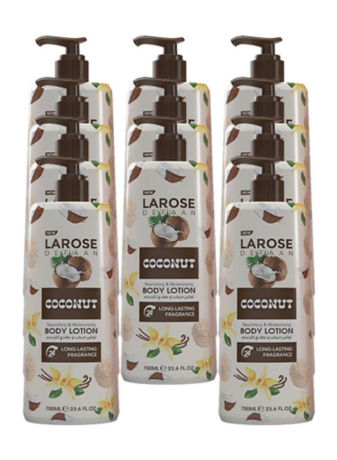 لا روز 11 قطع لوشن للجسم برائحة جوز الهند المغذي والمرطب يدوم طويلاً 700 مل - Image 1