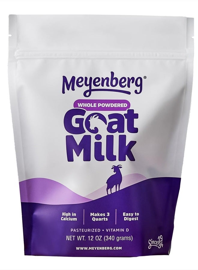 MEYENBERG Whole Powdered Goat Milk, 12 Ounce, Resealable Pouch, Gluten Free, Vitamin D (Pack of 1) - Image 1