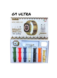 micro speed G9 Ultra Smart Watch with Wireless Earbuds | AMOLED Display, Multi-Function Fitness Tracker, Gold Metal Strap | 10-in-1 Combo  - Image 1