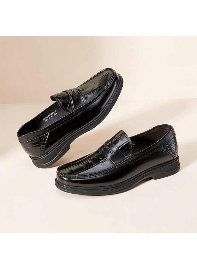 YEARCON Leap Month Shoes】men's Genuine Leather Loafers, Autumn Business Casual Slip-on Leather Shoes, Comfortable And Stylish - Image 3