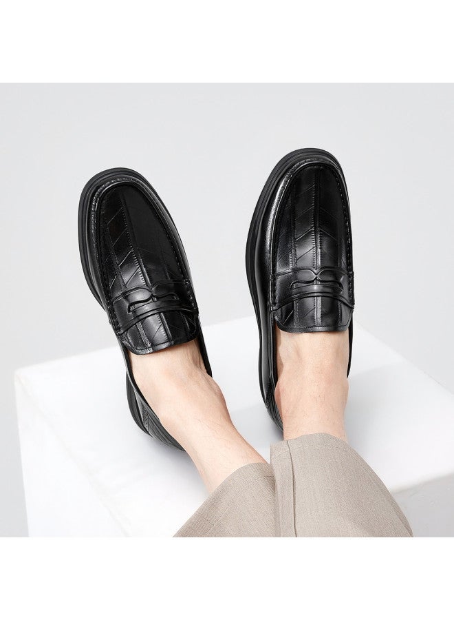 YEARCON Leap Month Shoes】men's Genuine Leather Loafers, Autumn Business Casual Slip-on Leather Shoes, Comfortable And Stylish - Image 5