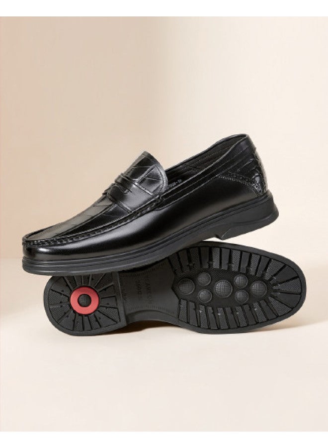 YEARCON Leap Month Shoes】men's Genuine Leather Loafers, Autumn Business Casual Slip-on Leather Shoes, Comfortable And Stylish - Image 1