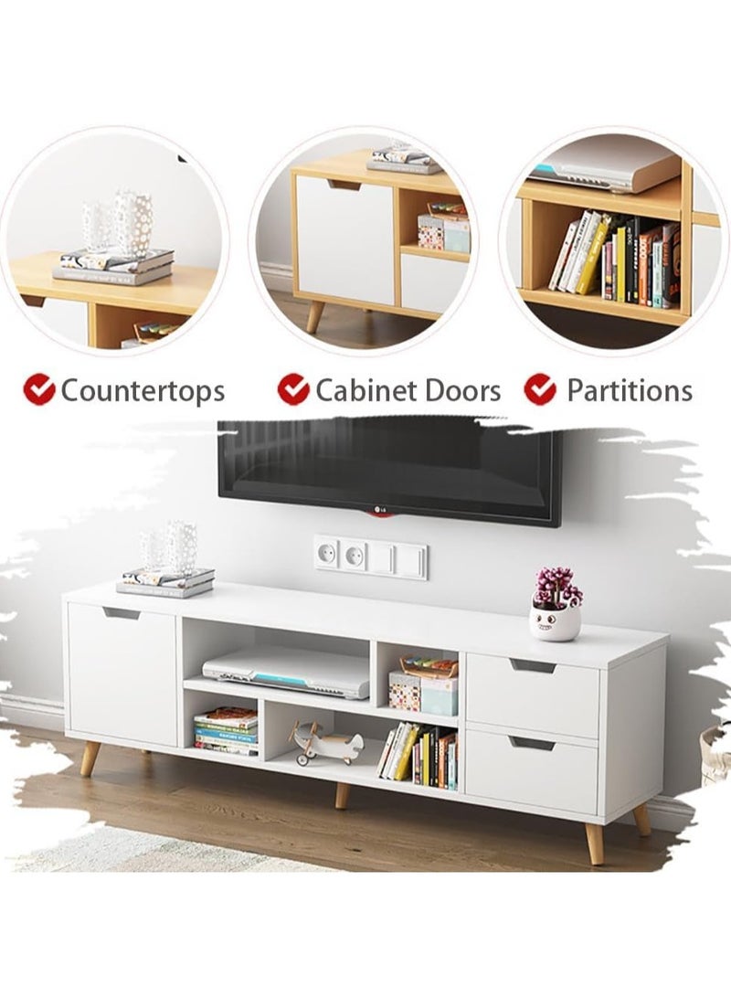 DubaiGallery Television Stand, Modern TV Table, TV Bench TV Unit Open TV Cabinet with Storage Shelves Multifunctional TV Desk for Entertainment Center Gaming Media Home Living Room - Image 3