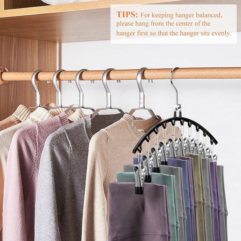 2 Pack Metal Yoga Pants Hangers with 20 Clips - Space Saving Legging Organizer - Image 5