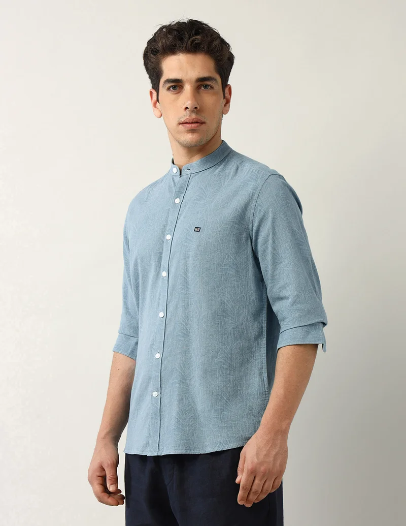 Arrow Teal Abstract Printed Dobby Shirt for Men | Best Price UAE
