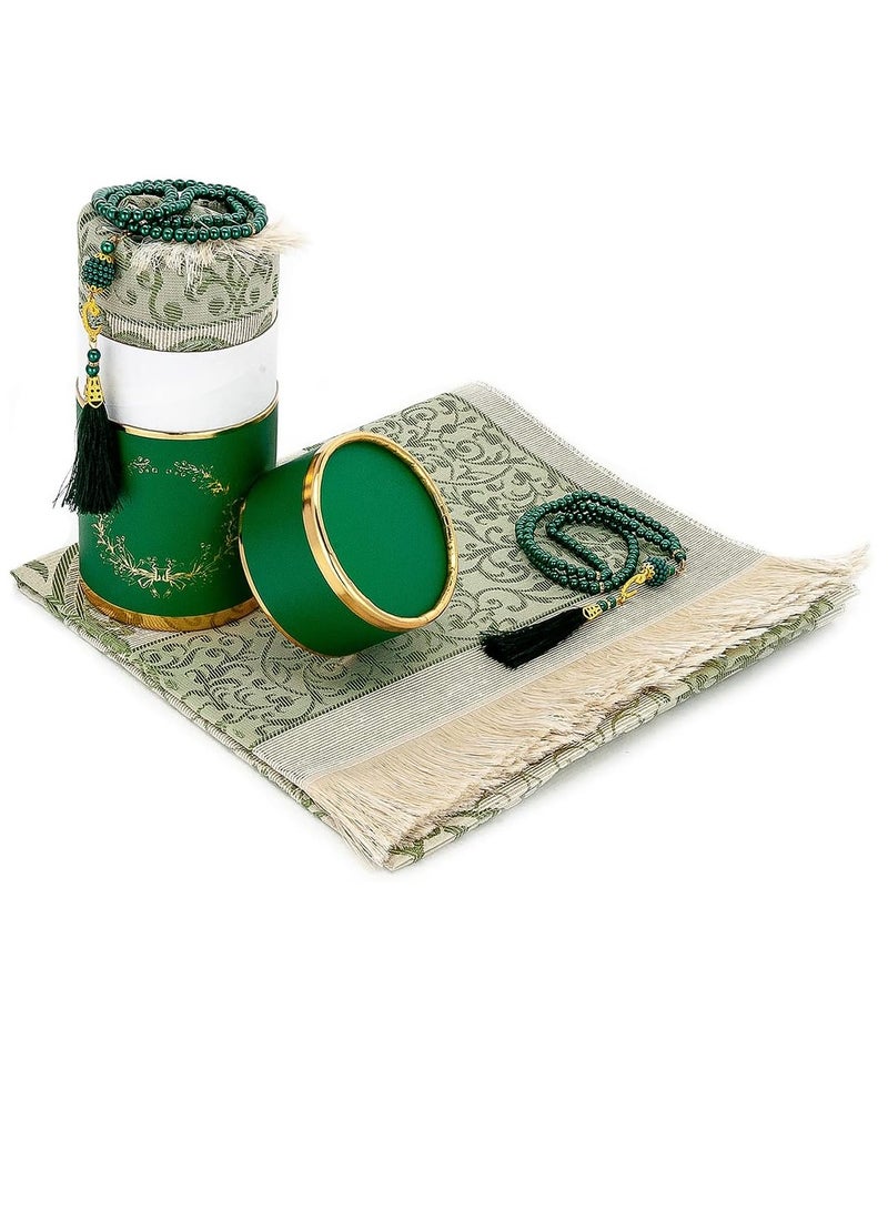 DubaiGallery 1pc Muslim Prayer Mat, Chenille Prayer Rug Set, Woven Floor Mat, Rosary Matching Prayer Rug Set, Indoor And Outdoor Available - Image 1