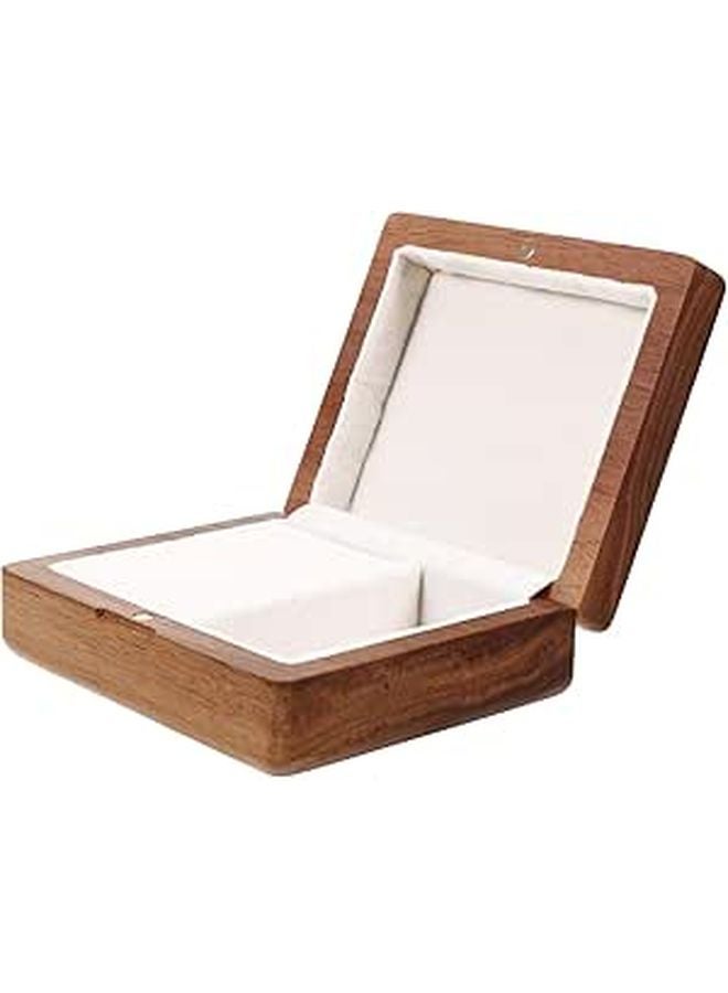 Walnut Wood Jewelry Box Organizer For Necklace Ring Earring Portable Travel Storage Case - Image 1