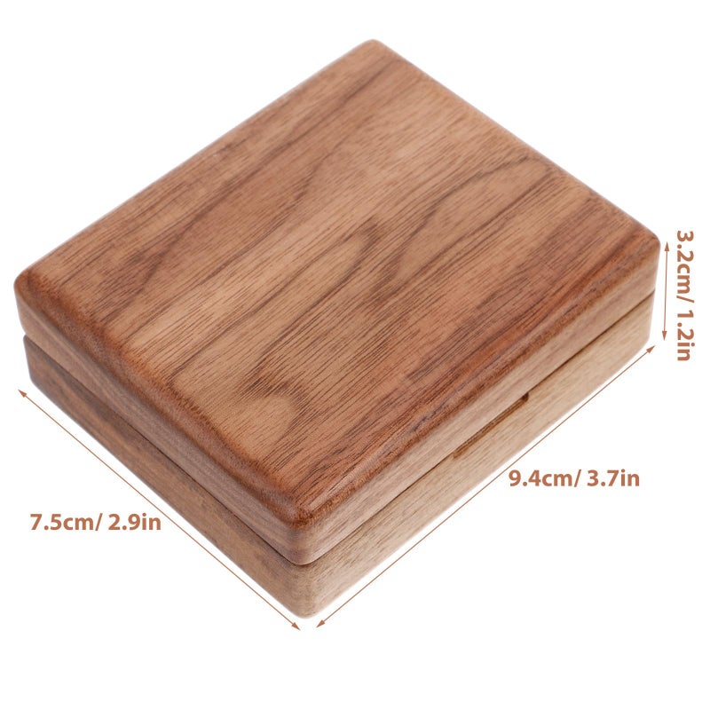 Walnut Wood Jewelry Box Organizer For Necklace Ring Earring Portable Travel Storage Case - Image 3