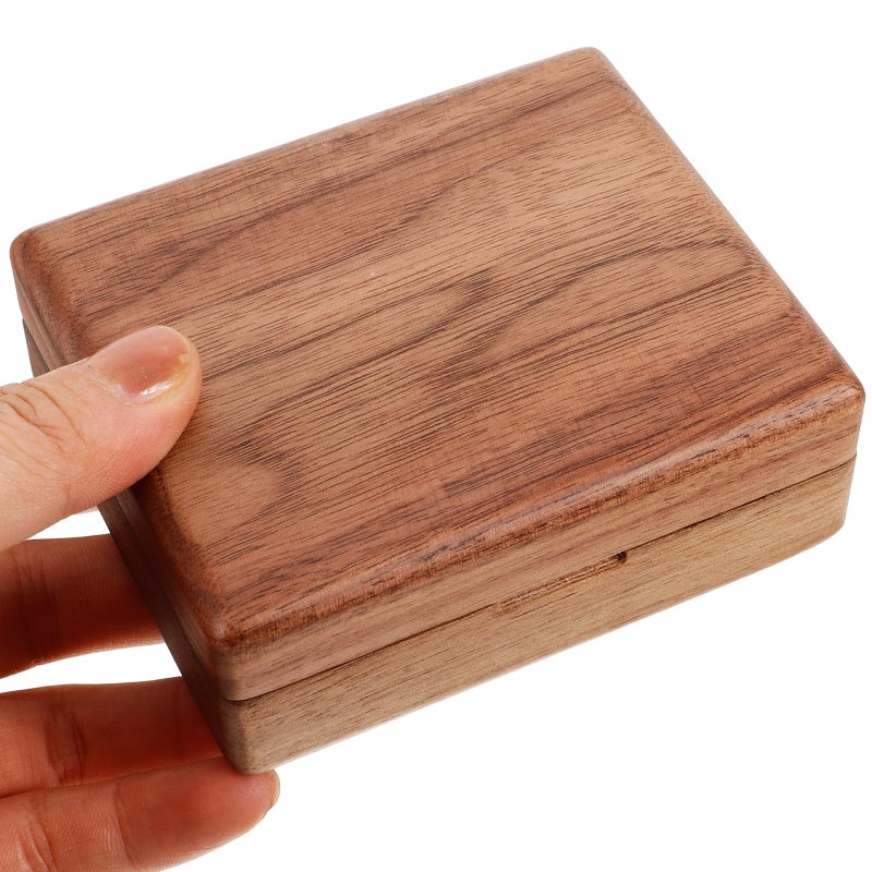 Walnut Wood Jewelry Box Organizer For Necklace Ring Earring Portable Travel Storage Case - Image 5