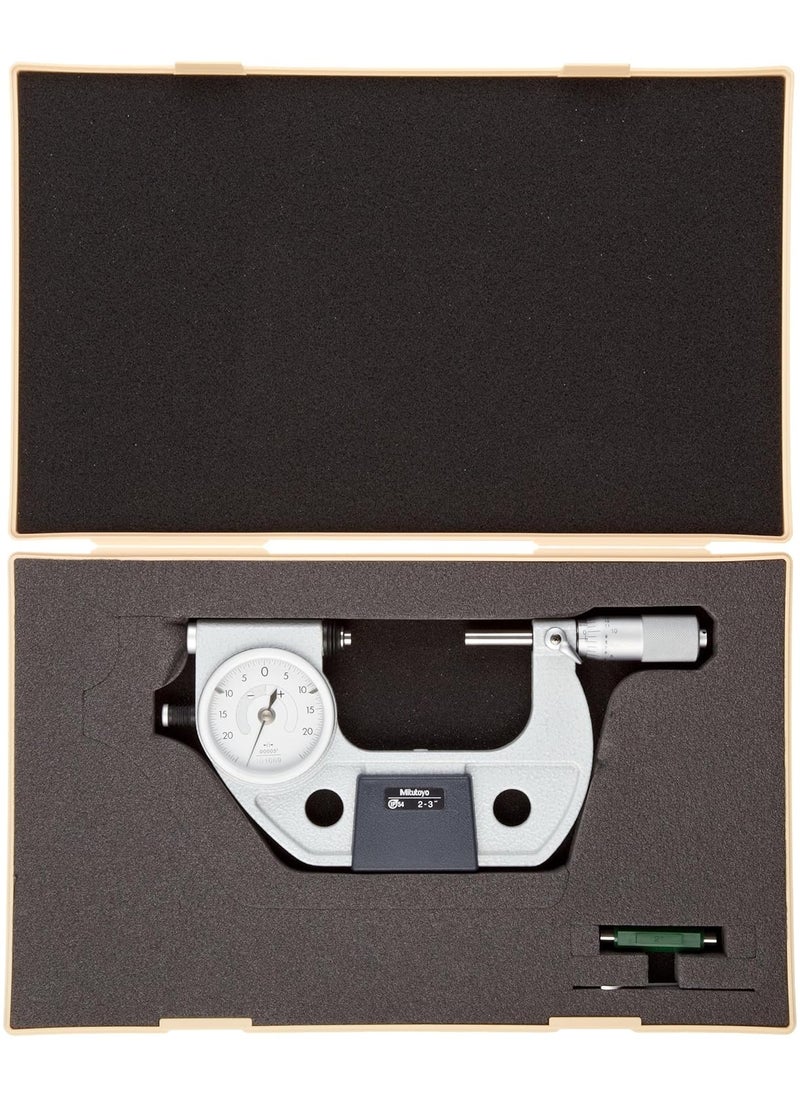 Mitutoyo Mitutoyo 510131 Dial Indicating Micrometer Ratchet Stop 01 Range 000005 Graduation 000004 Accuracy Retractable Anvil Button  - Image 2