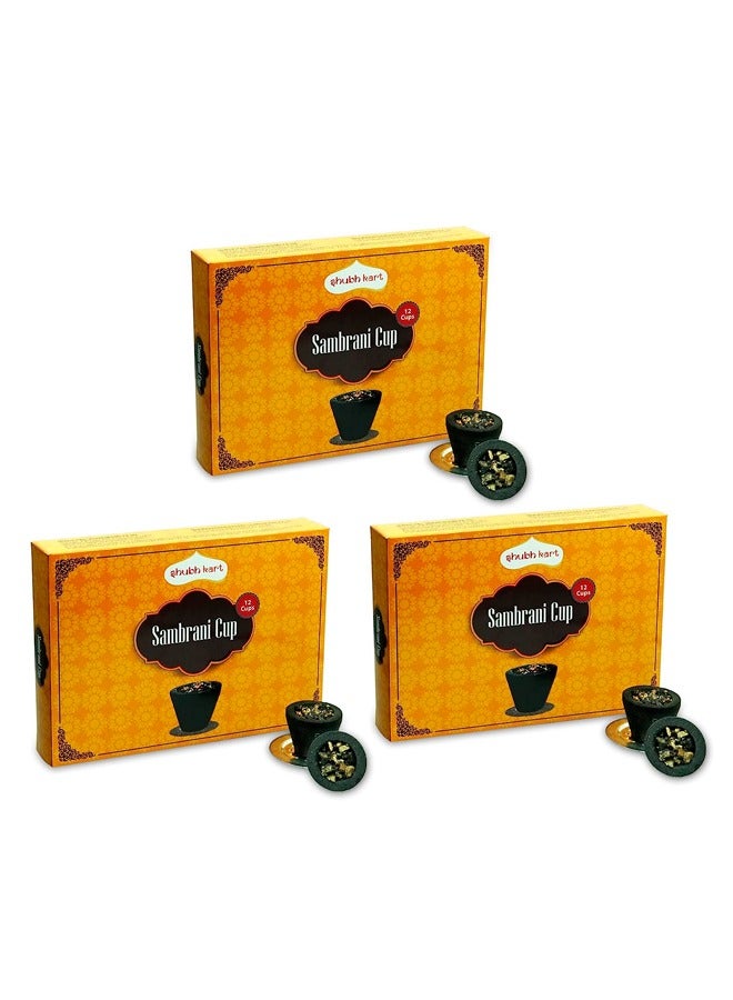 Shubh kart Shubhkart 12 PCS Premium Sambrani Dhoop Cup, Black | Long Lasting Aroma for Prayer, Puja, and Meditation | Charcoal-Laden Loban Incense for Relaxation and Stress Relief | 12 Cups  - Image 5