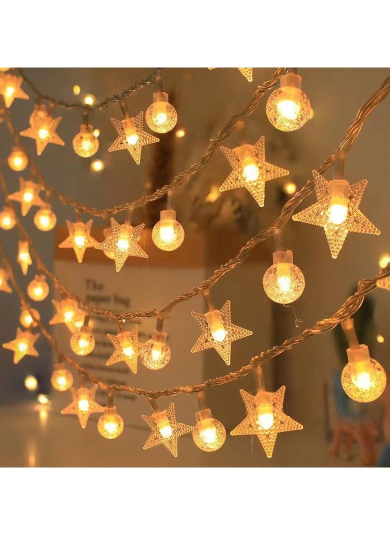 Mei Lifestyle 3m Long Warm Star String Lights with Batteries 20 LED Decorative Lights  - Image 1