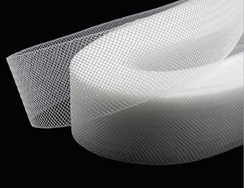 M Fabrics M Fabrics 50 Yards Stiff Polyester Horsehair Braid for Polyester Boning Sewing Wedding Dress Dance Formal Dress Accessories White 4 Inch - Image 2