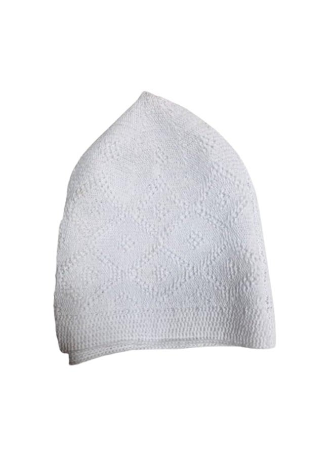 Pack of 6pc Cap Men's Muslim Designer Stretchable Prayer Cap White - Image 1