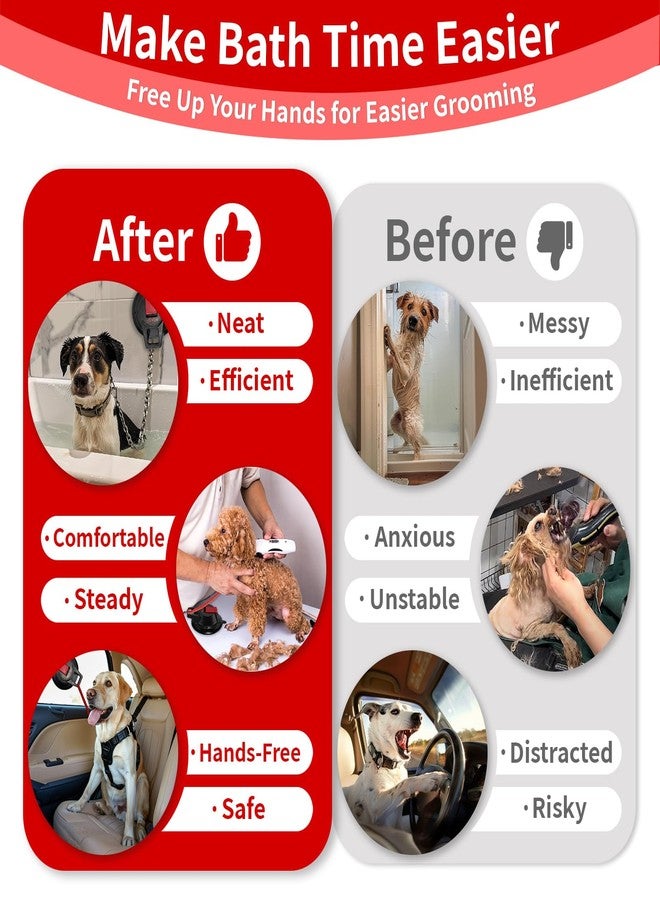 Agape Heavy Duty Dog Bathing Suction Cup with Adjustable Collar Restraint Leash, Powerful Reusable Pet Grooming Tub Loop, Portable Dog Bath Holder, Anchor for Dog & Cat Shower, Trimming, Blowing - Image 4