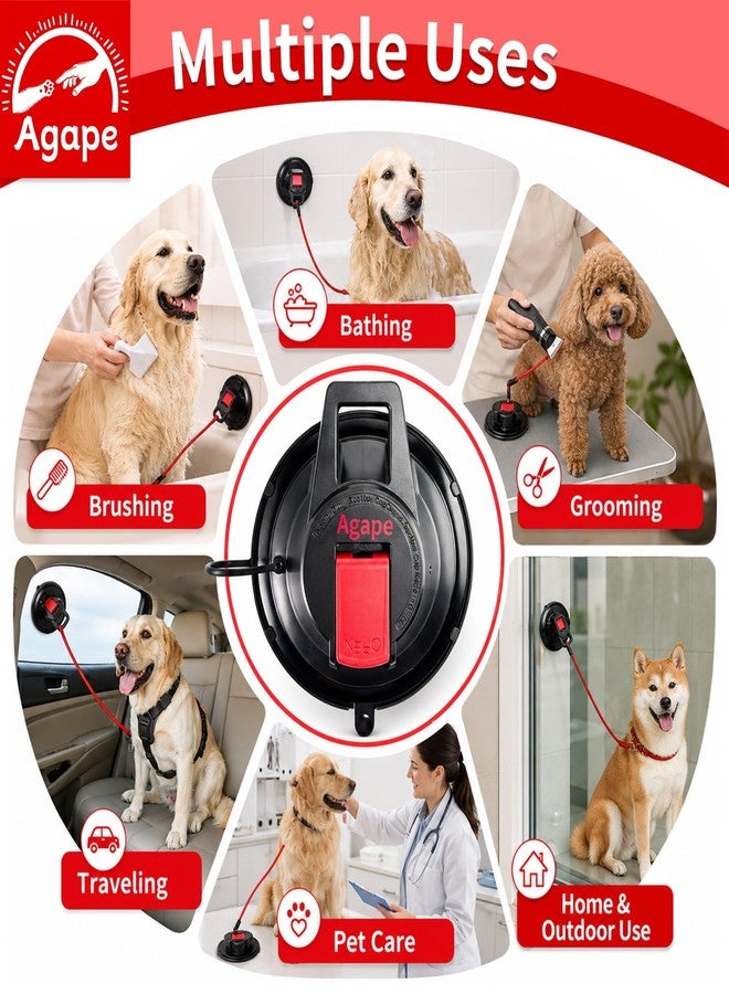Agape Heavy Duty Dog Bathing Suction Cup with Adjustable Collar Restraint Leash, Powerful Reusable Pet Grooming Tub Loop, Portable Dog Bath Holder, Anchor for Dog & Cat Shower, Trimming, Blowing - Image 5