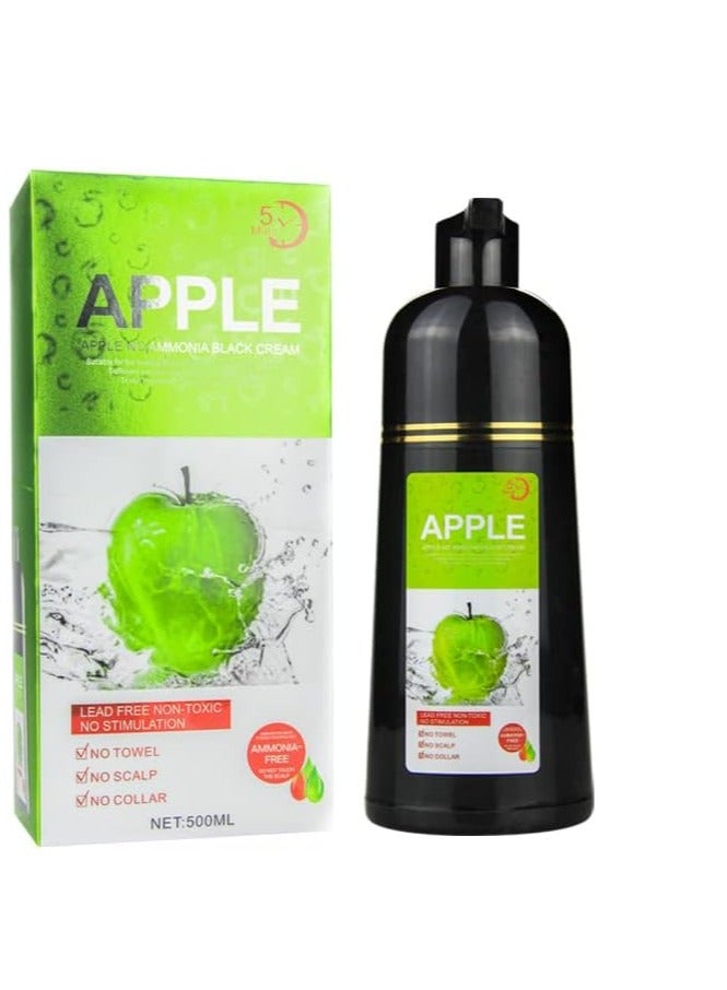 بلومنغ تايم صبغة الشعر واللحية بخلاصة فاكهة التفاح، لون أسود طويل الأمد بدون أمونيا - 500 مل - Image 1