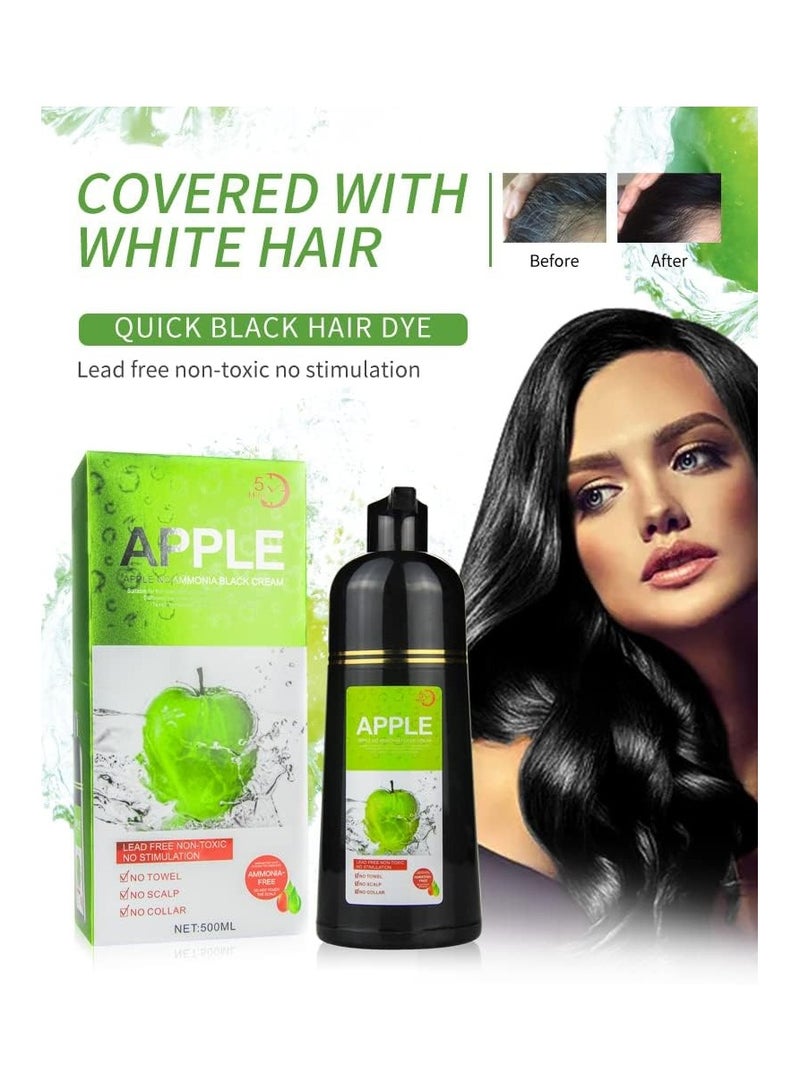 بلومنغ تايم صبغة الشعر واللحية بخلاصة فاكهة التفاح، لون أسود طويل الأمد بدون أمونيا - 500 مل - Image 2