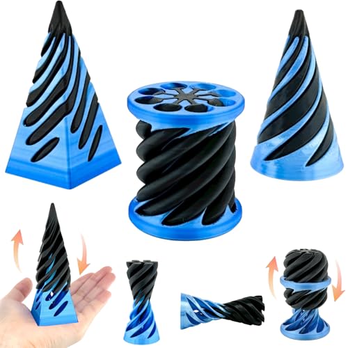 Lyzbbsoy 3 Packs Impossible ConeSpiral Cone Fidget Toy Impossible Pyramid Passthrough Toy3D Printed Spiral Cone Fidget ToyMini Vortex Thread Illusion Desktop Deco Souvenir Gift for Anxiety Relaxing - Image 1