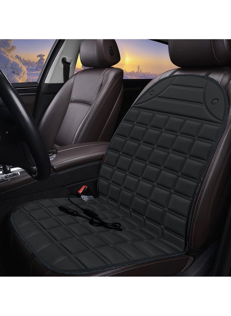 وسادة تدليك حرارية لمقعد السيارة قابلة للتعديل مع سلك تسخين سريع، وسادة كرسي التدليك للمنزل والمكتب واستخدام السيارة، مادة مقاومة للهب، تصميم مضاد للانزلاق، (أسود) - Image 4