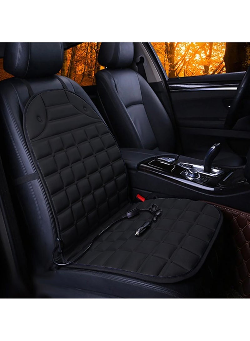 وسادة تدليك حرارية لمقعد السيارة قابلة للتعديل مع سلك تسخين سريع، وسادة كرسي التدليك للمنزل والمكتب واستخدام السيارة، مادة مقاومة للهب، تصميم مضاد للانزلاق، (أسود) - Image 5