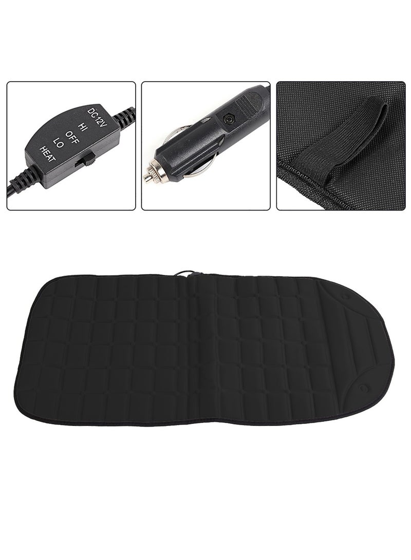وسادة تدليك حرارية لمقعد السيارة قابلة للتعديل مع سلك تسخين سريع، وسادة كرسي التدليك للمنزل والمكتب واستخدام السيارة، مادة مقاومة للهب، تصميم مضاد للانزلاق، (أسود) - Image 2