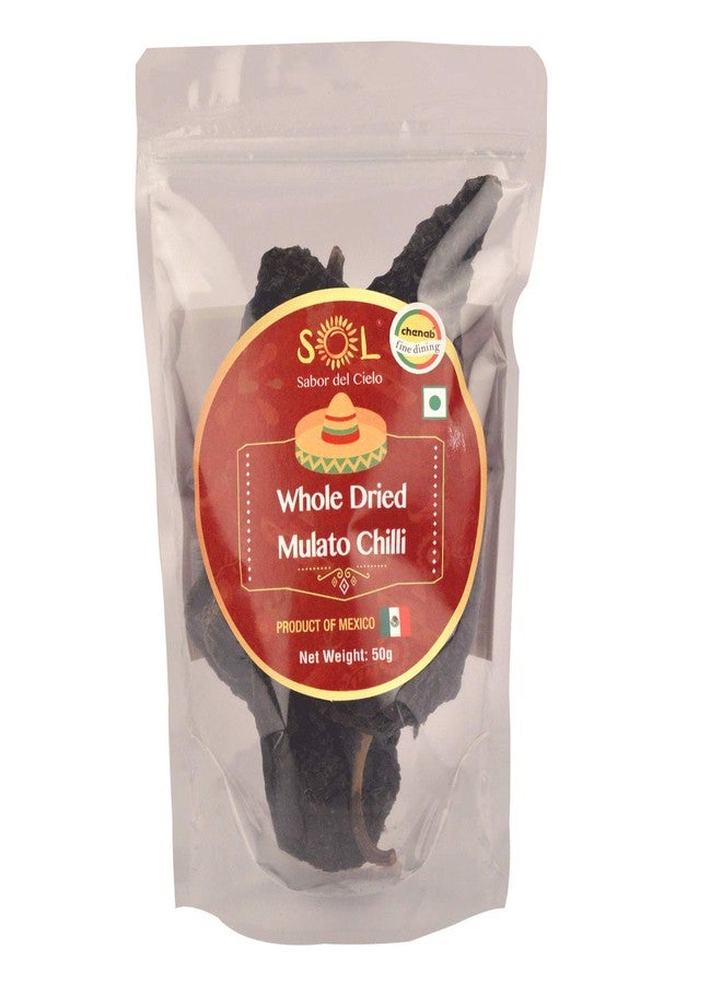 Sol Whole Dried Mulato Chillies with stem, 50g - Image 1