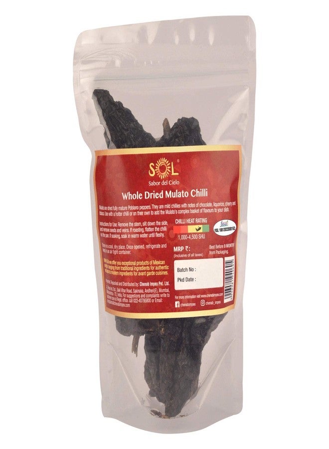 Sol Whole Dried Mulato Chillies with stem, 50g - Image 2
